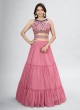 Pink Chiffon A Line Lehenga Choli